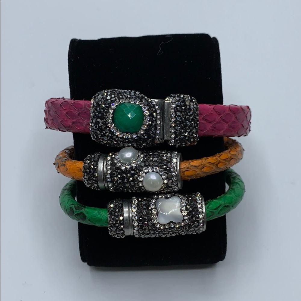 Snake skin leather bracelets this listing is SOLD